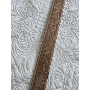 VTG Leather Belt Blank Hand Tooled Mens 46 Eagles Wings Made In USA
